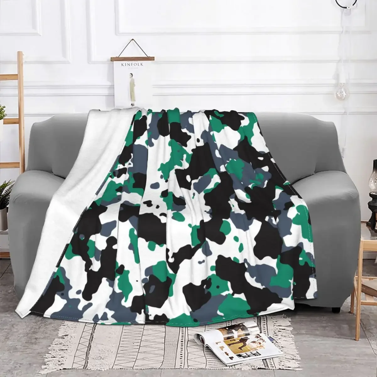 Splintertarn German Camouflage Blankets Flannel Decoration Multifunction Super Warm Throw Blanket for Bed Couch Rug Piece