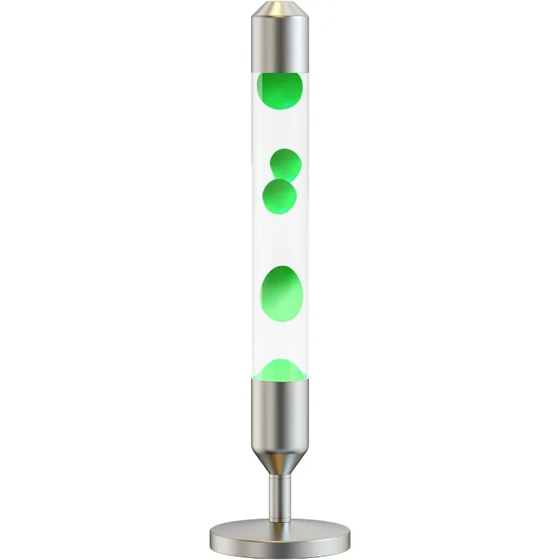 Lámparas relajantes de movimiento líquido de 24,4 pulgadas, lámparas Magma, decoración del hogar, sala de estar, oficina, dormitorio, lámpara ((cera verde, agua blanca/plata)