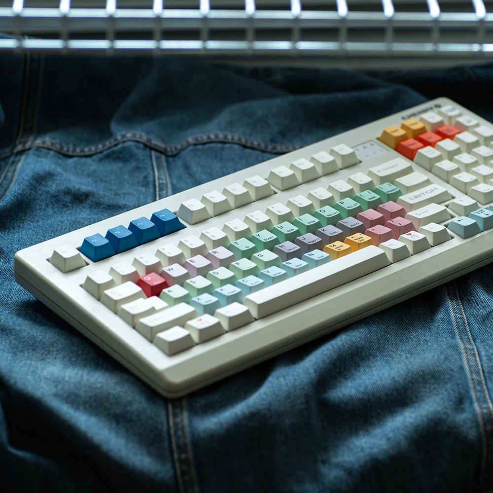 FBB Keycaps Leitch Editor Retro Style PBT Keycap DIY Set 1.7mm Thickness For 61/68/84/87/96/100/104/108 keys Mechanical Keyboard