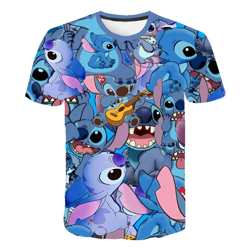 Disney Needle T-shirt Children's Summer Cartoon Men and Women T-shirt Fashion Boy Girl 3D Printed Cute Hot Seller T-shirt