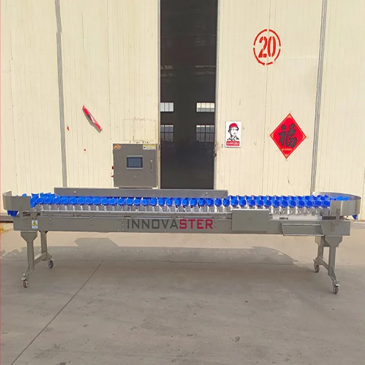 Multi-function poultry overhead conveyor weight sorter