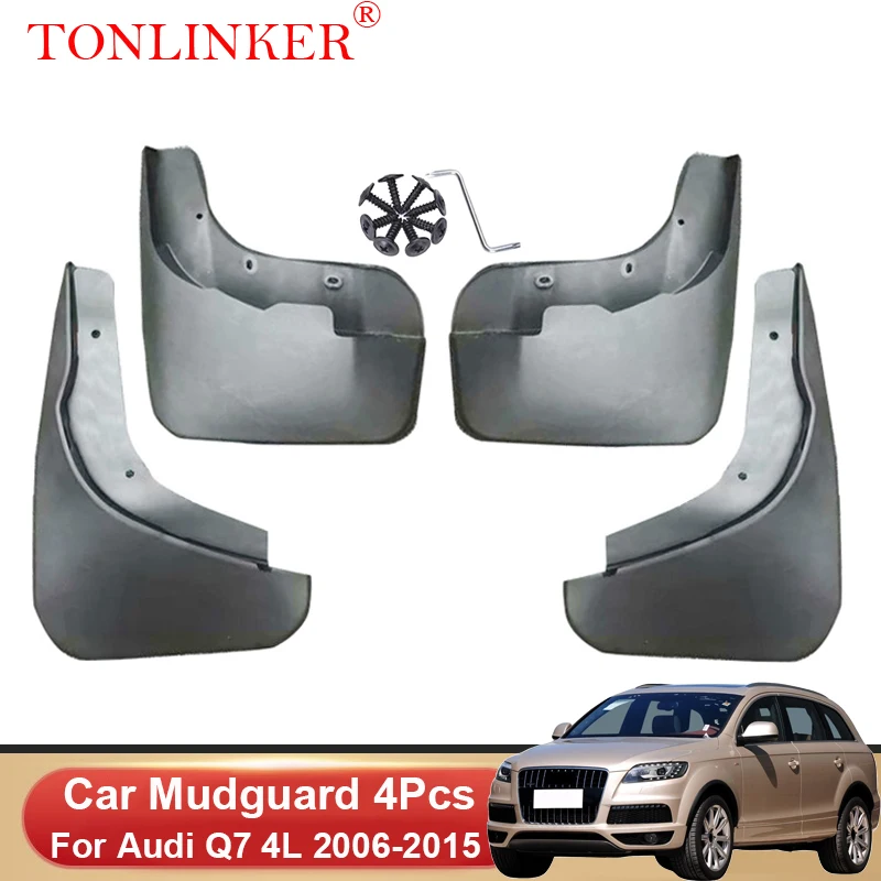 TONLINKER Car Mudguard For Audi Q7 4L 2006 2007 2008 2009-2015 Front Rear Mudguards Splash Guards Fender Mudflaps Accessories