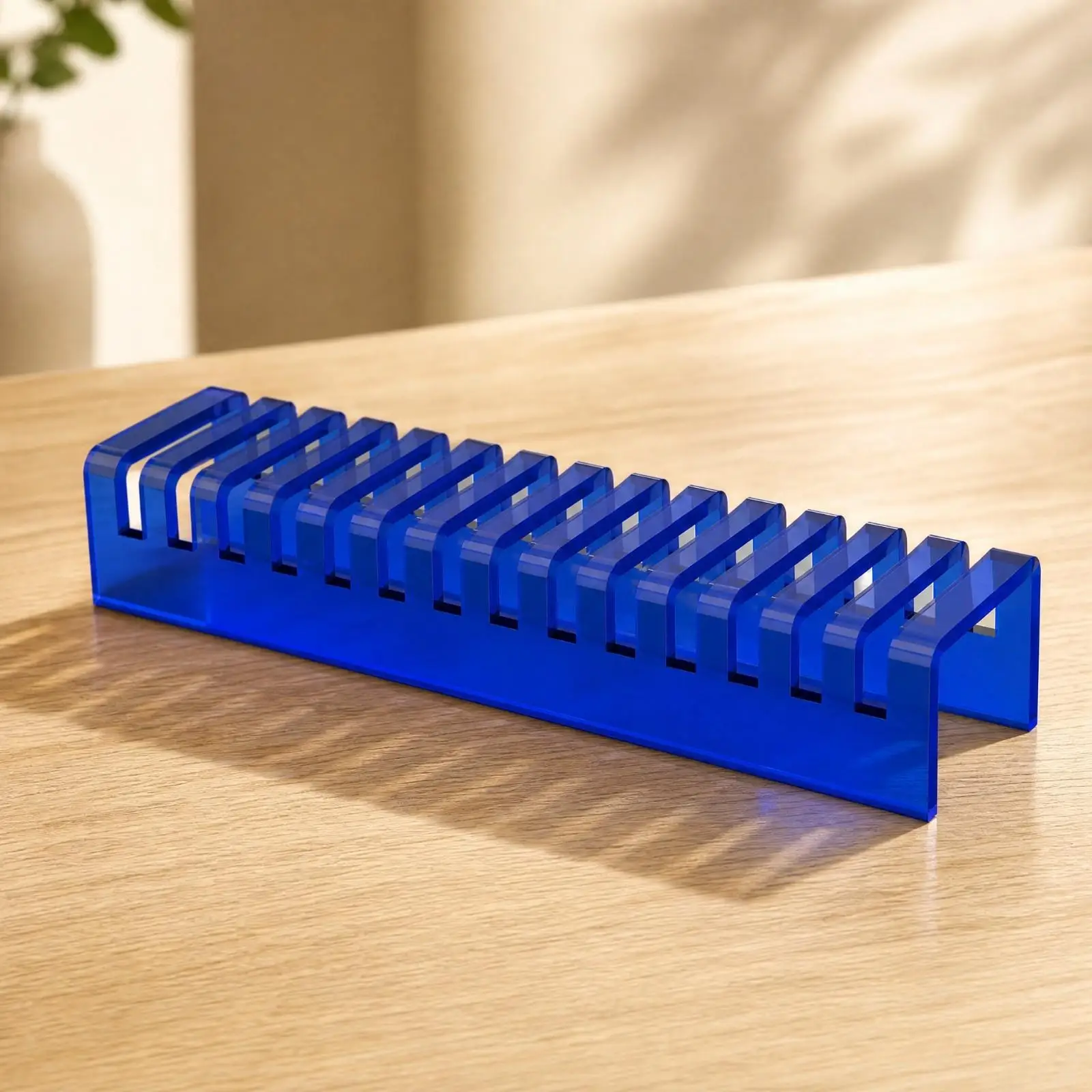 Clear Acrylic Showcase Rack for Tile Samples with Divided Slots for Marble Stone Display Stand for Studio