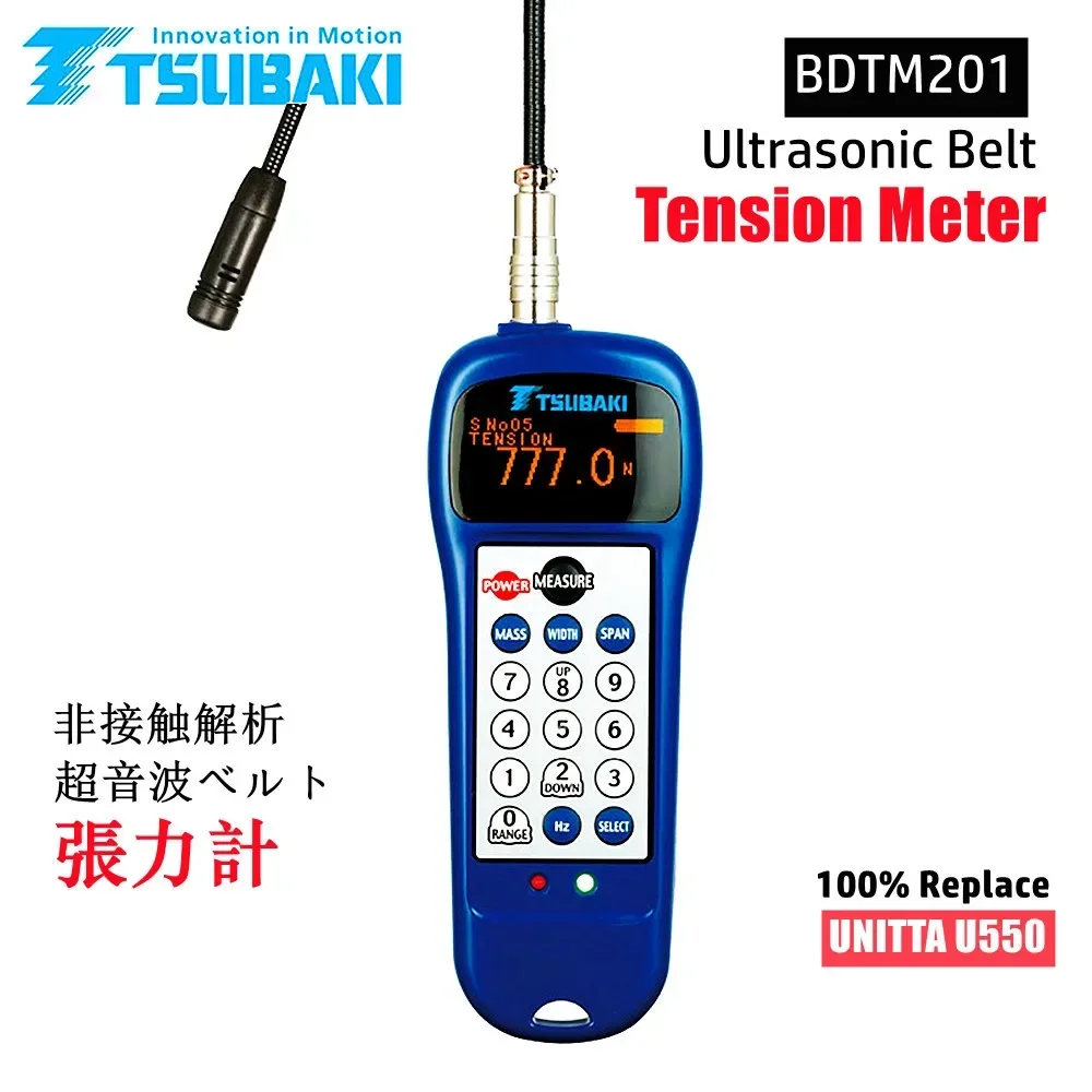 TSUBAKI BDTM201 Ultrasonic Belt Tension Meter Replace U550 Acoustic Belt Tensiometer UNITTA U-550 Similar Sonic Tension Meter