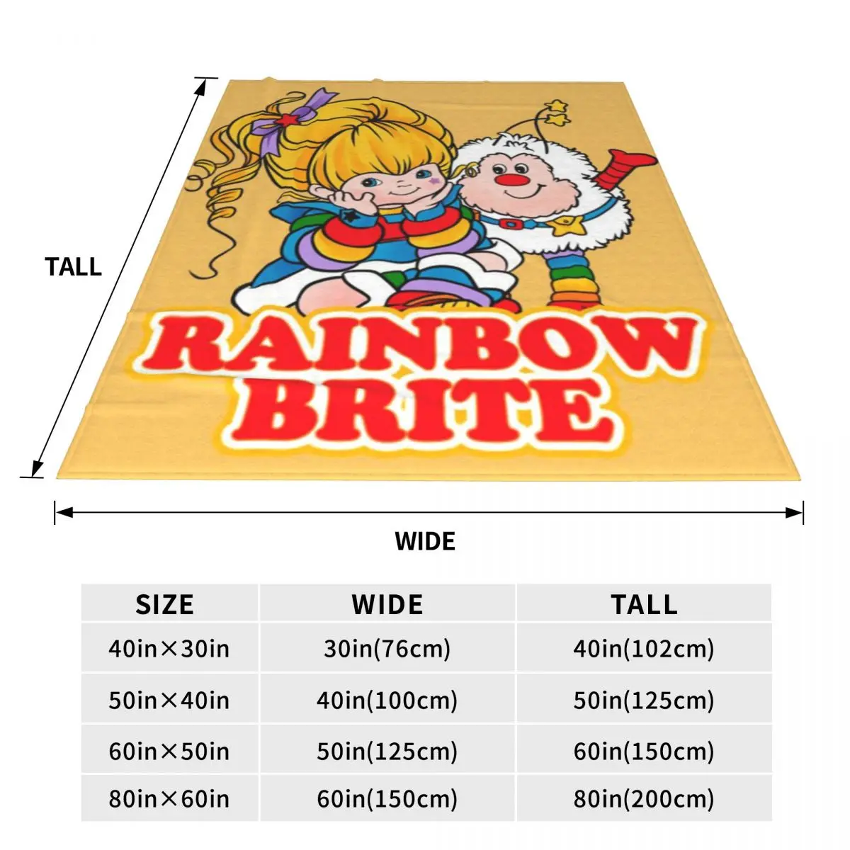 Throw Blanket Rainbow Brite Quilt Micro Fleece Blanket Four Sizes Blanket Personalized Portable For Camping Nice Gift