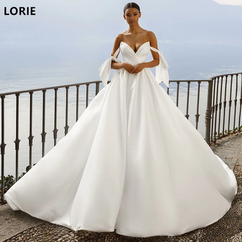 

LORIE A-line Off The Shoulder Wedding Dresses Classical Backless Bridal Gown V-Neck Elegant Wedding Party Gowns Customized 2024