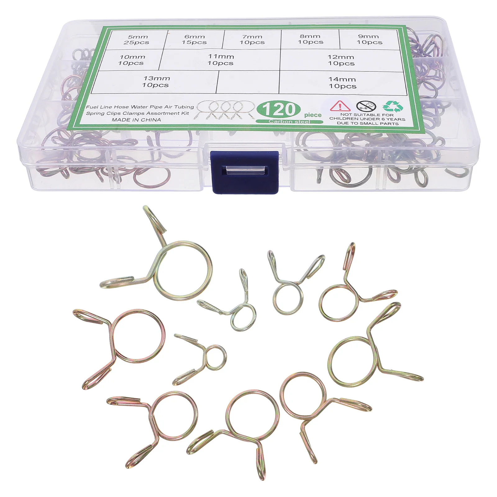 

120Pcs Versatile Tube Clamps Easy Use Quick Application for Multiple Hoses and Pipes Fuel Line Clamp Water Hose Clamps