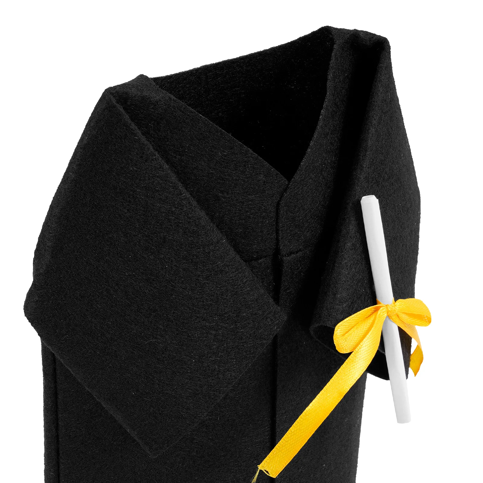 

4 Sets Doctor Hat Decorations Mini Graduation Bottle Toppers Black Favors Reusable Stoppers Glass Plugs