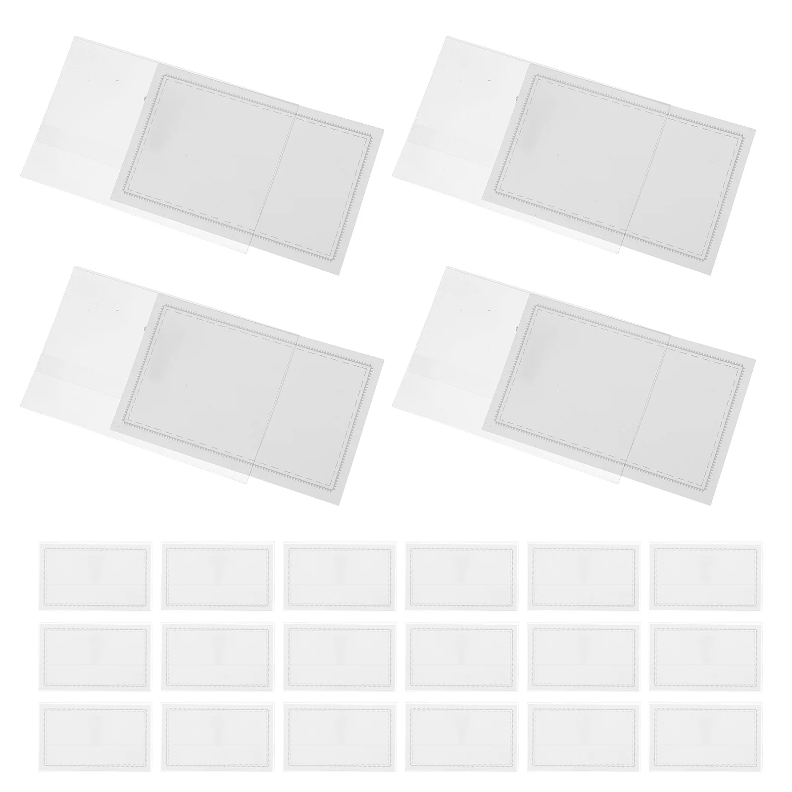 

50 pcs Id Card Holder Clear Plastic Badge Protector For Work School Event Name Tag Pin Style Access Pass Holder Student Employee