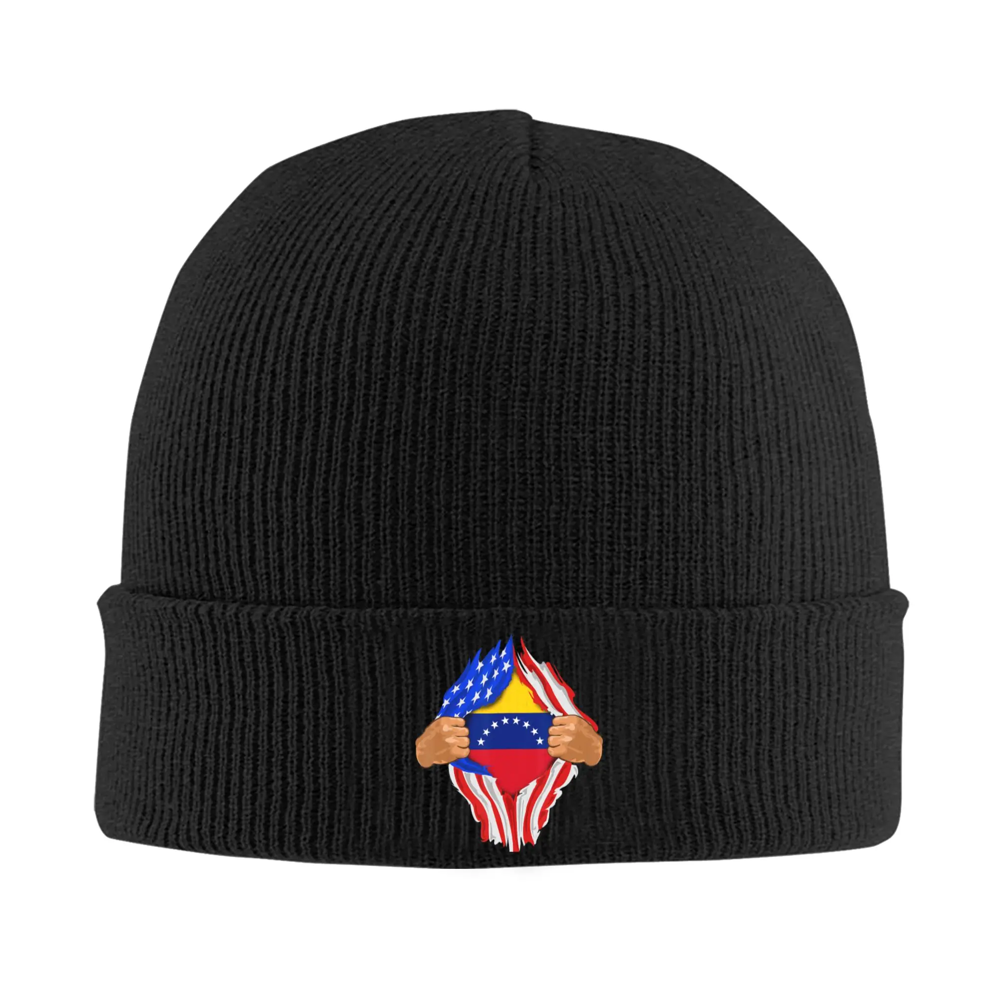 

Venezuelan Blood Inside Me Venezuela Flag Knitting Hat Casual Caps Adult Outdoor Sport Beanie Hats Spring Warm Soft Bonnet Hats