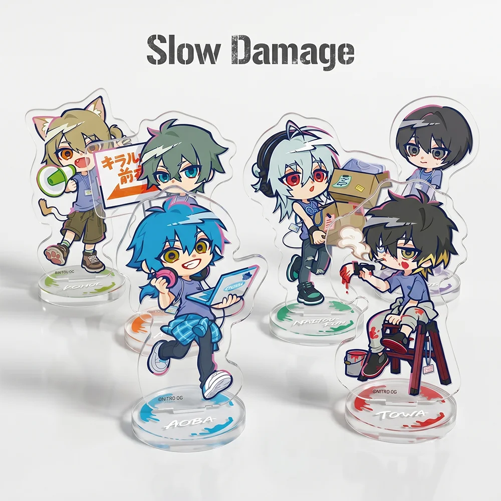 Game Slow Damage Towa Madarame Kei Taku 10CM Double-sided HD Printing Cute Anime Acrylic Stand Keychain Desk Decor Collect Gifts