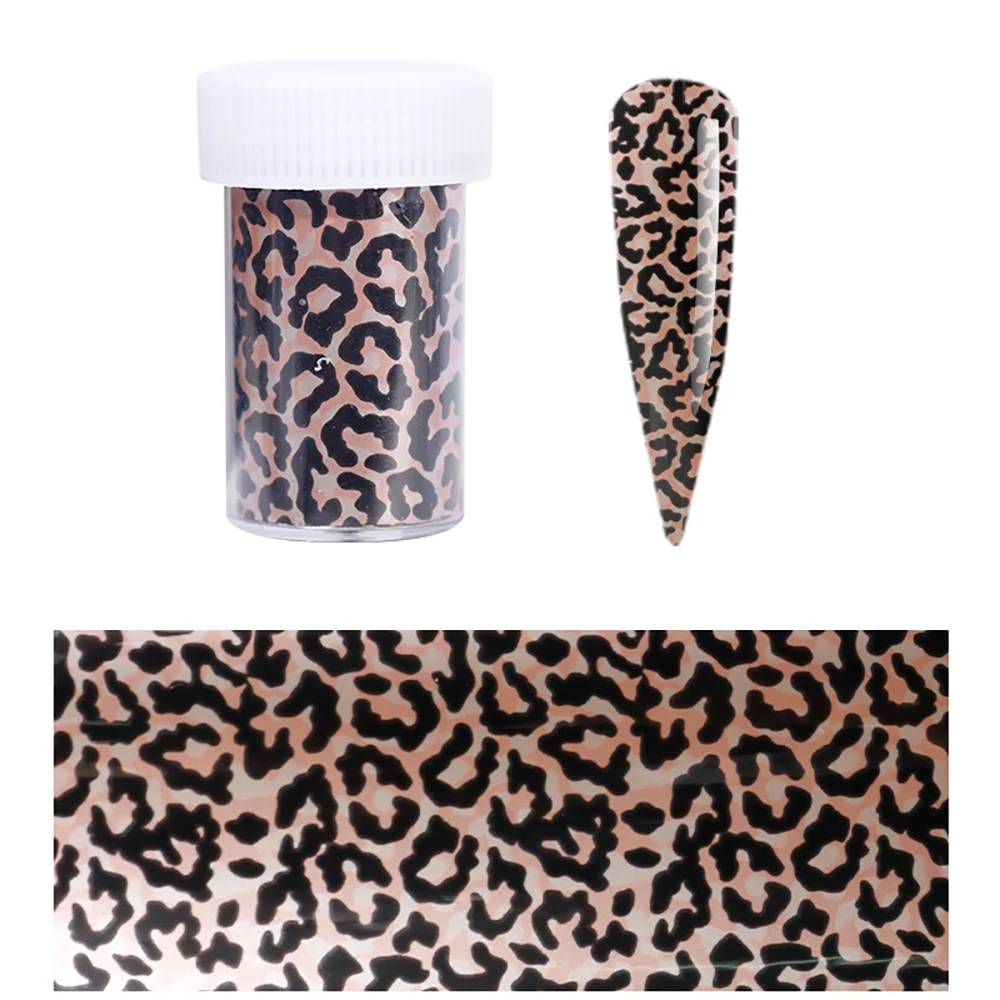 Waterproof Full Wraps Stripe Leopard Camouflage Starry Sky Stickers Nail Transfer Foils Nail Art Decorations Manicure Decals