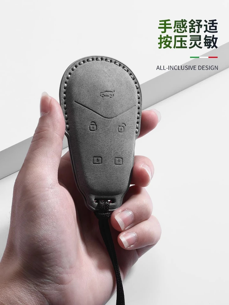 Genuine Leather Car Key Fob Cover For 2025 VOYAH FREE+ QianKun HuanYou Explorer Edition