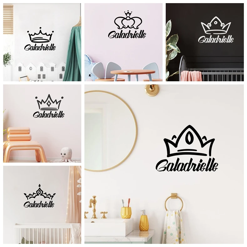 1 pc various crowns customize name Sticker Removable Wall Stickers Diy Wallpaper For Home Decor Living Room Bedroom Decal