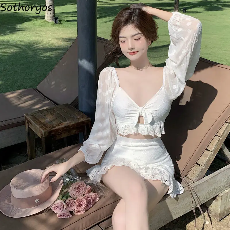 

Bikini Set Women Sexy Swimsuit Summer Cool Elegant Street Wear Popular Fashion Korean Style High Waist Solid New Arrival Cosy