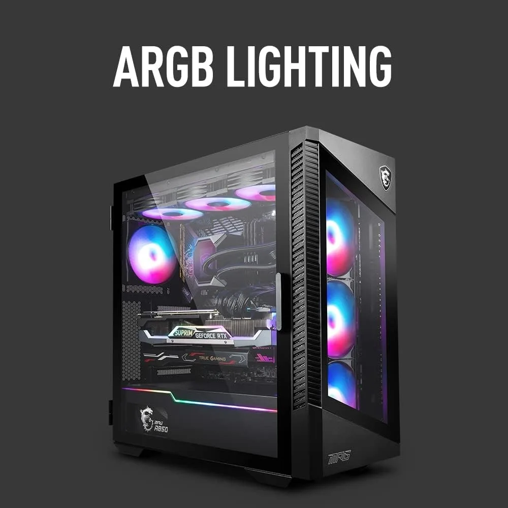 100R - Mid-Tower Gaming PC Case - 4 X 120mm ARGB Fans - Liquid Cooling Support Up To 360mm Radiator