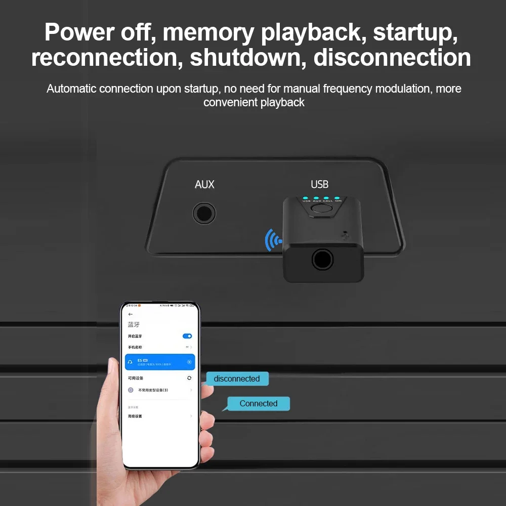 Приемник Bluetooth 5,4, передатчик, адаптер 2 в 1, громкая связь, беспроводной музыкальный автомобильный приемник Aux для автомобильного стереодинамика, разъем 3,5 мм