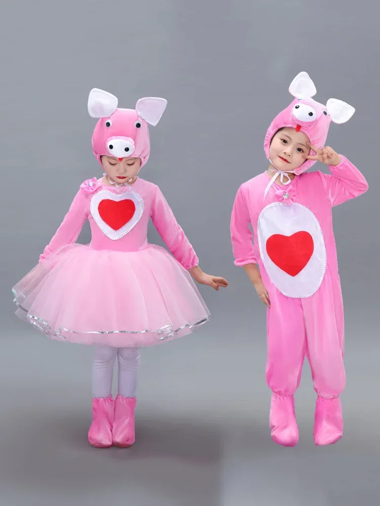 Cochons Animal Costume enfants fille rose cochon déguisement cochons enfant Costume Halloween Cosplay fête Costume enfants scène Performance
