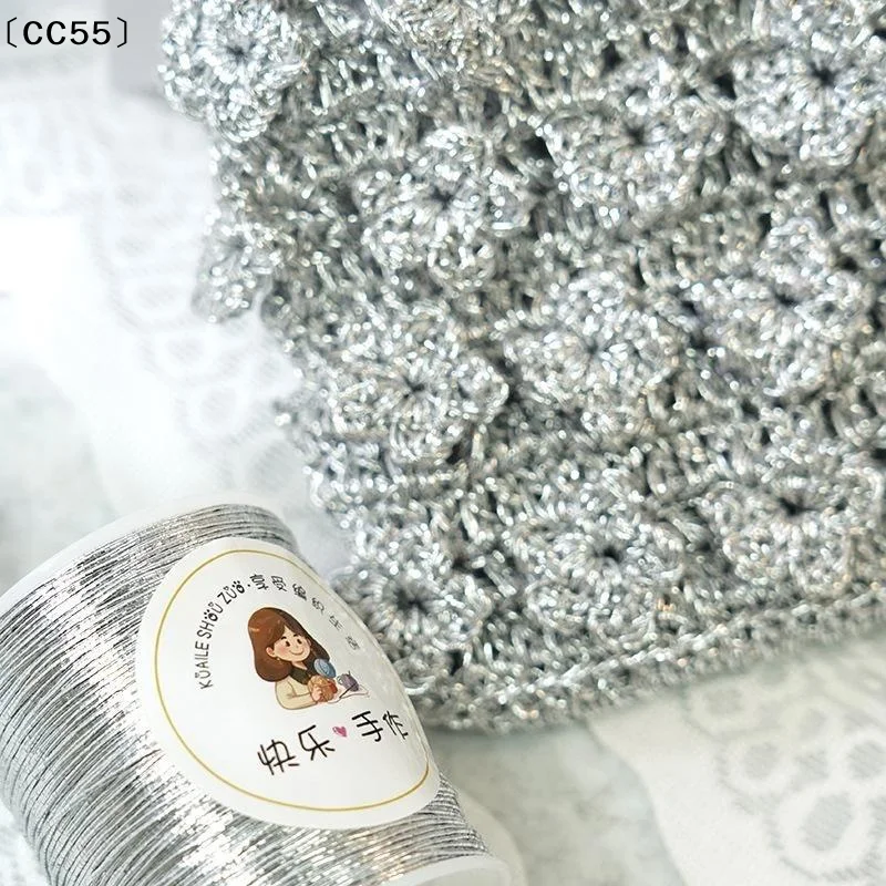 Silver Thread 1mm Sparkling DIY Handmade Handbag Crochet Bag Line Weaving Handbag Fragile Silver Thread Handmade Craft〔CC55〕
