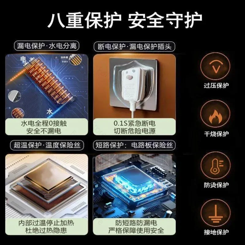 1500W High-Power Portable Bath Temperature Heater for Bathtub Soaking Safe Water Circulation Movable Hot Water Bath Heater