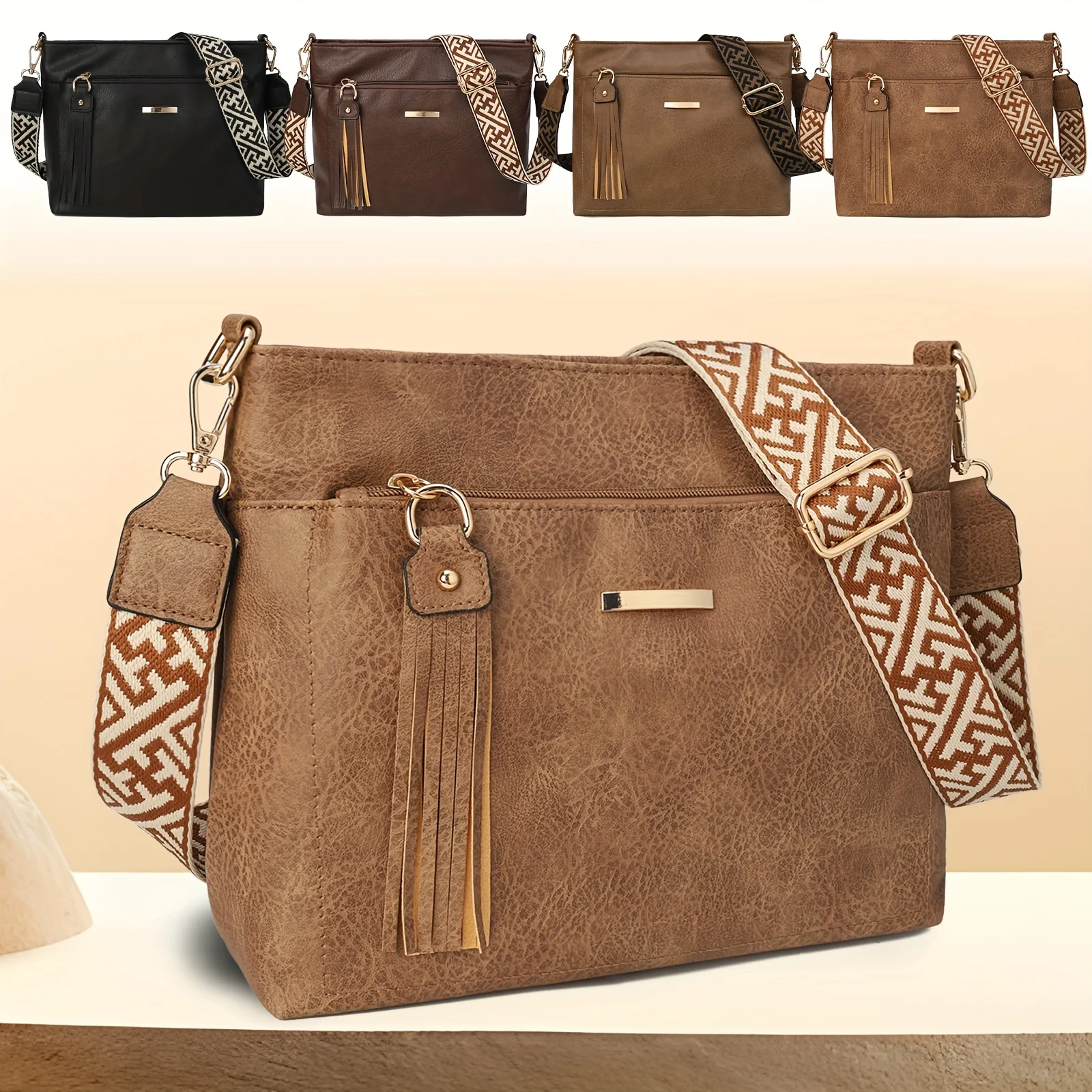 

Женская большая сумка, новая модная однотонная простая сумка на плечо из искусственной кожи большой вместимости, подходящая для повседневных поездок на работу, повседневных покупок