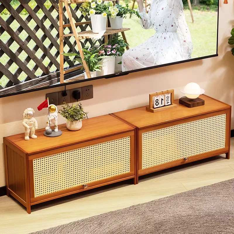 Minimalist Sturdy Load Bearing Light Luxury High End Extendable TV Cabinet Coffee Table Combo For Small Home Living Room