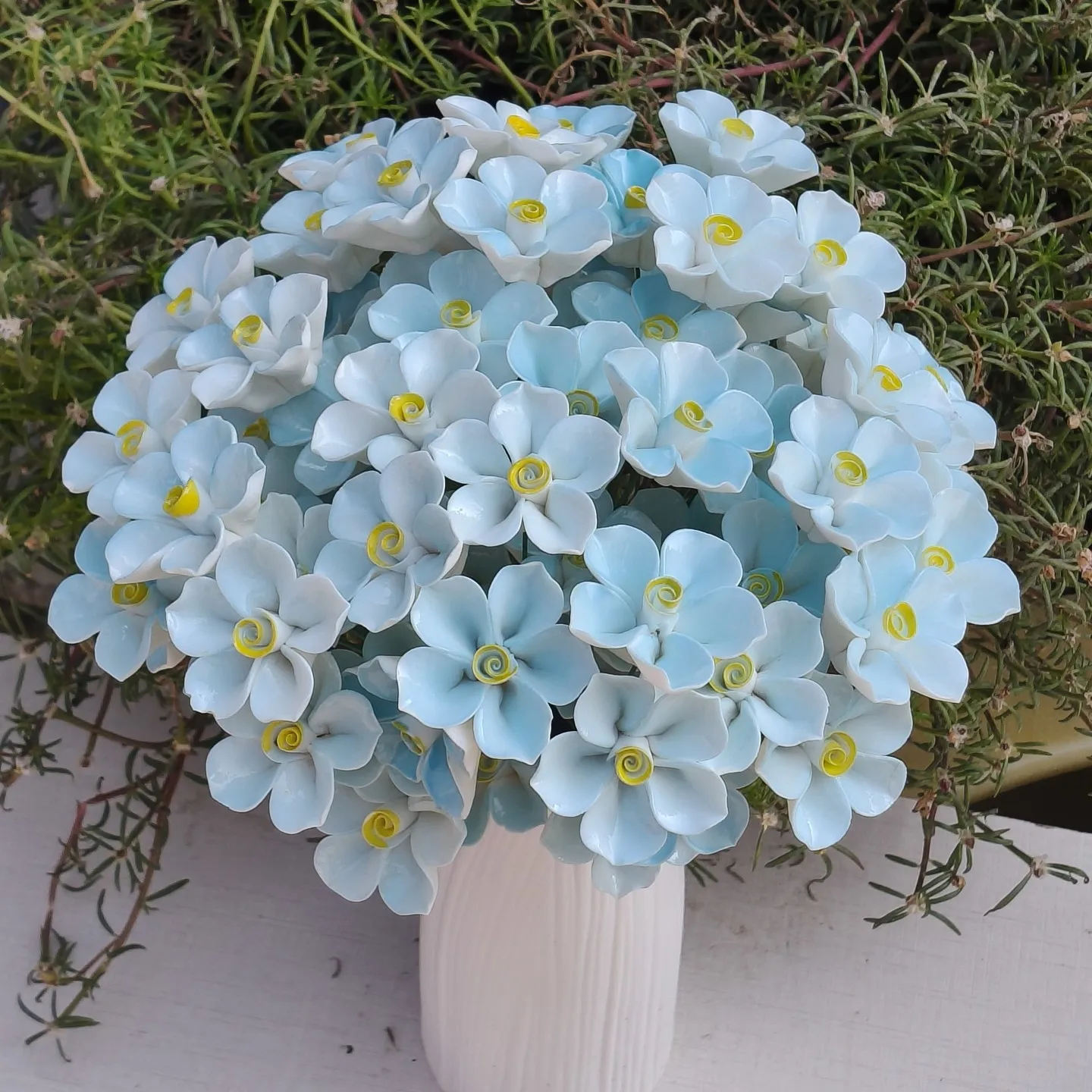 5 Stück Keramikblumen, handgefertigte Simulationsblumen für hohe Temperaturen, ländliche Wildblumen, kreative Geschenke, Heimdekoration – Detail 25