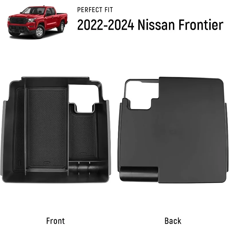 Center Console Organizer Compatible with Nissan Frontier 2022 2023 2024 2025 Accessories, Armrest Insert Tray Storage Coin Holde