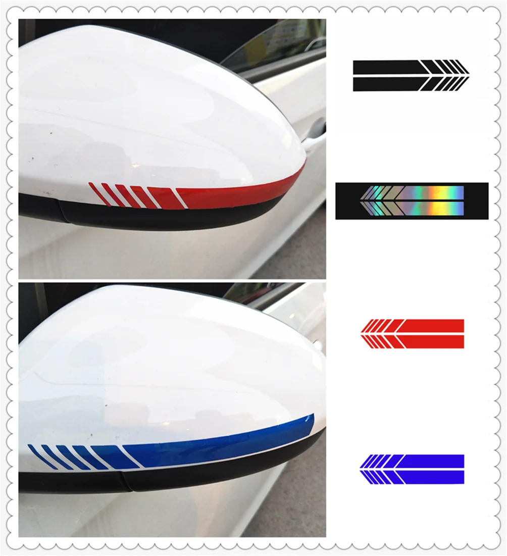 Car 2pcs stickers rearview mirror side decal stripe DIY body for Opel Insignia Mokka Mokka Corsa Antara Meriva Zafira