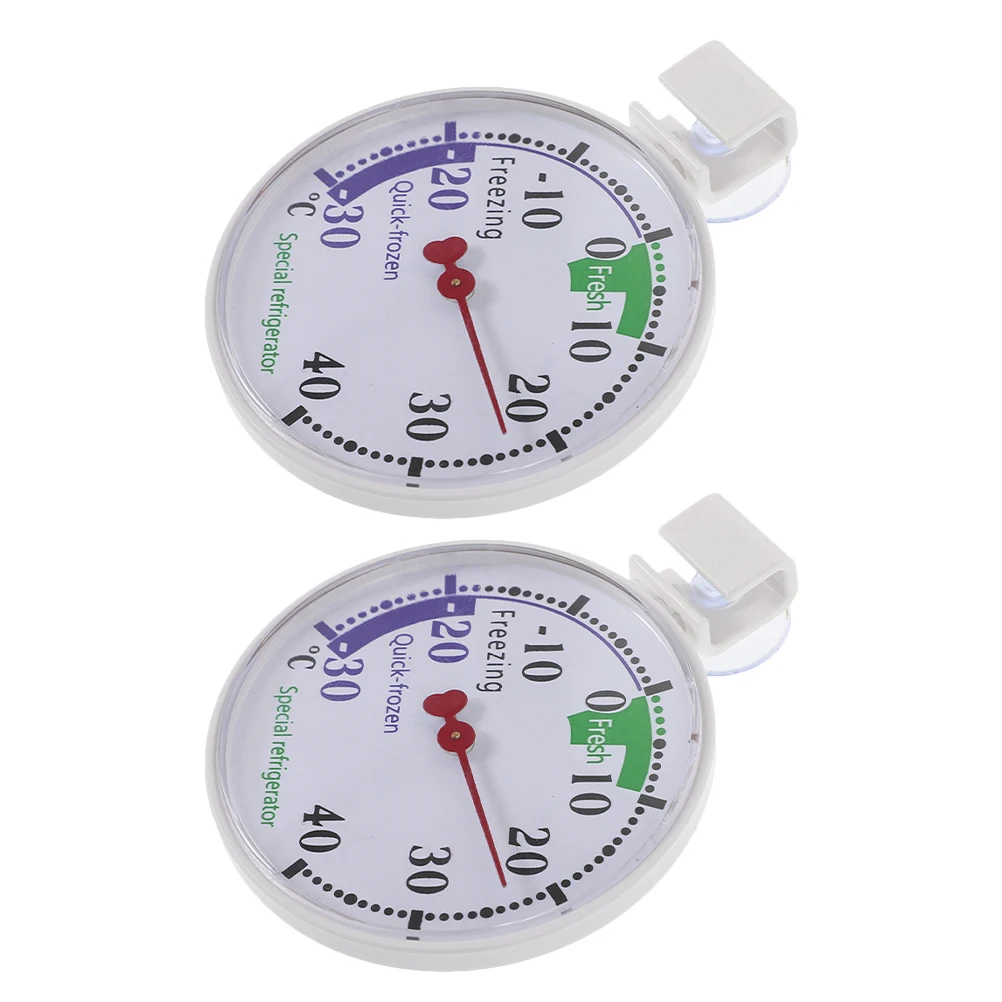 

2 pcs Household Refrigerator Dual Purpose Monitor For Fridge Freezer Plastic Dial Type Thermometers Easy Read Display
