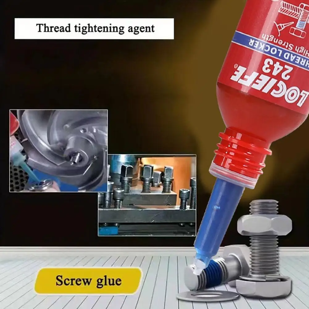 10ml Blue Threadlocker Screw Glue Anaerobic Thread Locking Agent Prevent Screw Loosening Secure Bond Removable For Auto Repair