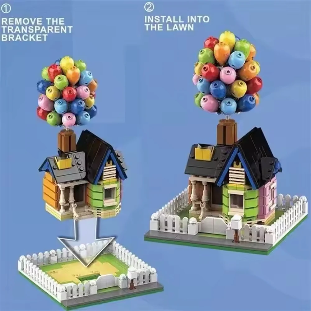 Creative Balloon House Street View Create Ideas Adorable Architecture Building Blocks Bricks Model Educational Toy Gift 555pcs