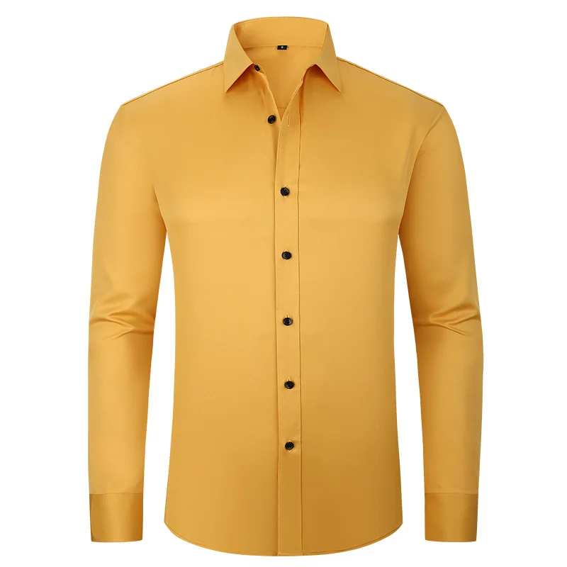 

Skirt Solid Men Long Sleeve T Shirts Turndown Collar Blouses Single Breasted Loose Cardigan Spring 2025 Buttons Business