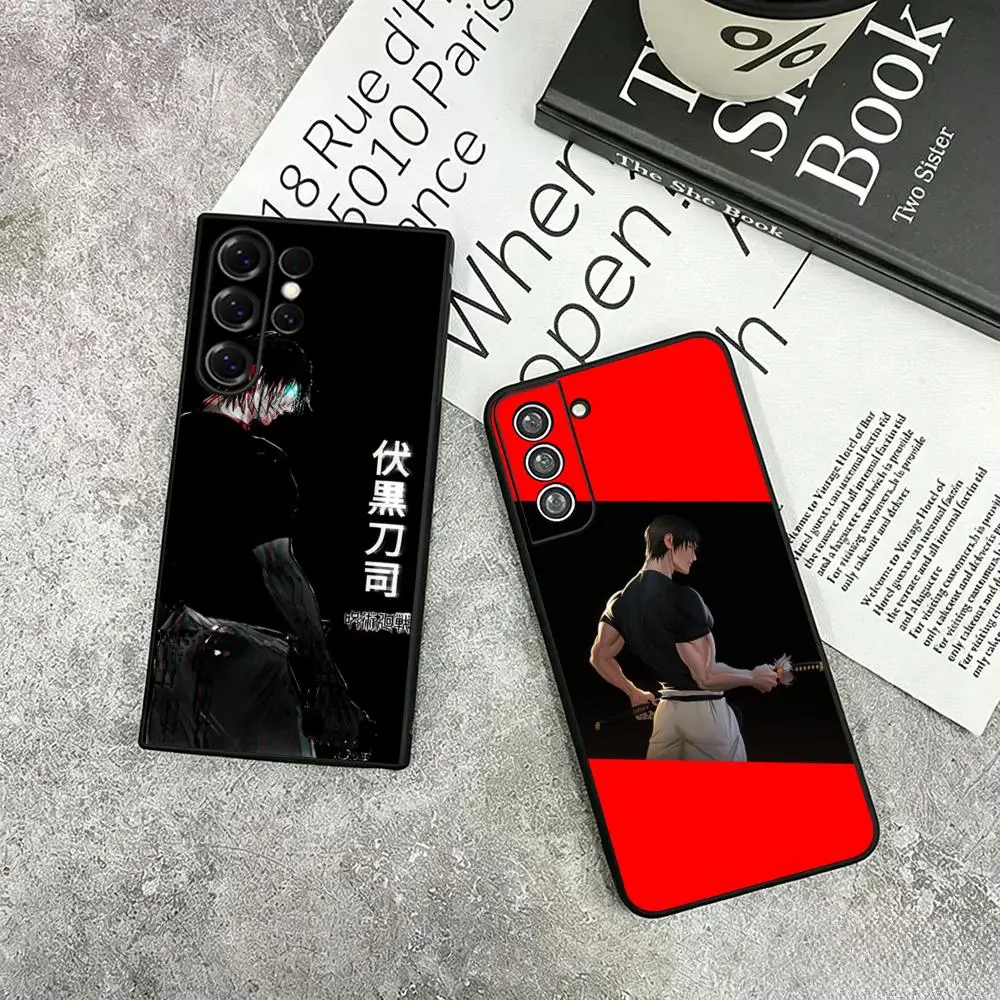 Super Toji Fushiguro cool man Phone Case For Samsung Galaxy S26 S25 S24 S23 S22 S21 Plus Ultra Fold A Soft Black