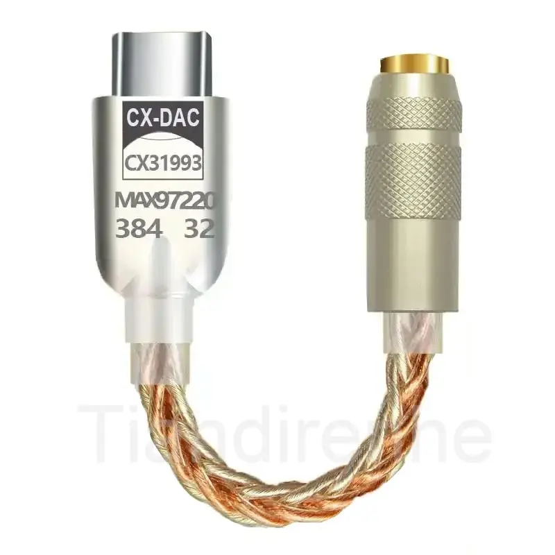 Ulepszony cyfrowy wzmacniacz audio CX31993 MAX97220 podwójny układ typu c-3,5mm AMP HiFi adapter audio 32Bit/384kHz DAC dla iphone15