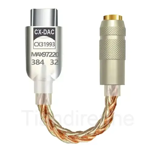 Imagen 2 del producto AMPLIFICADOR DE Audio Digital mejorado CX31993 MAX97220 Chip Dual tipo c-3.5mm AMP Adaptador de Audio HiFi 32 bits/384 kHz DAC para iphone15