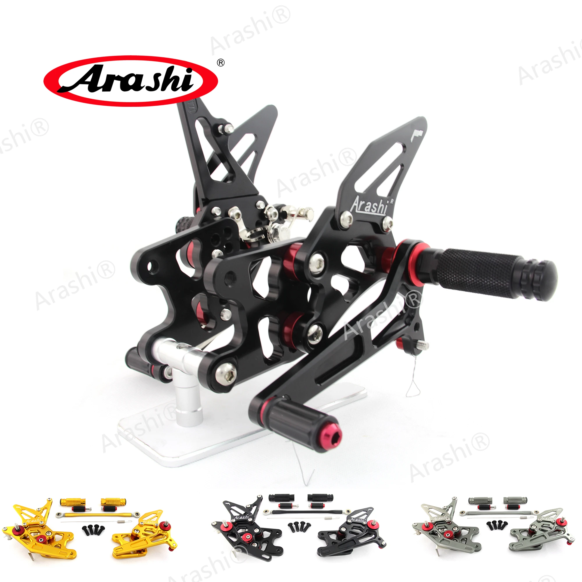 For SUZUKI GSXR1000 2007 2008 Arashi Motorcycle CNC Adjustable Rearsets Footrest Rear Set Foot Rest GSXR1000 GSXR-1000 GSXR 1000