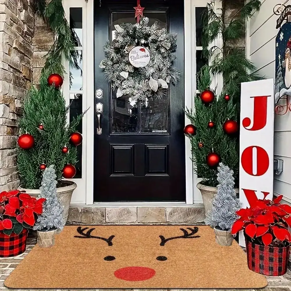 سجادة أرضية الرنة لعيد الميلاد من VIKAMA - سجادة ترحيب للمدخل الداخلي والخارجي لجو احتفالي وسجادة تزيين المنزل