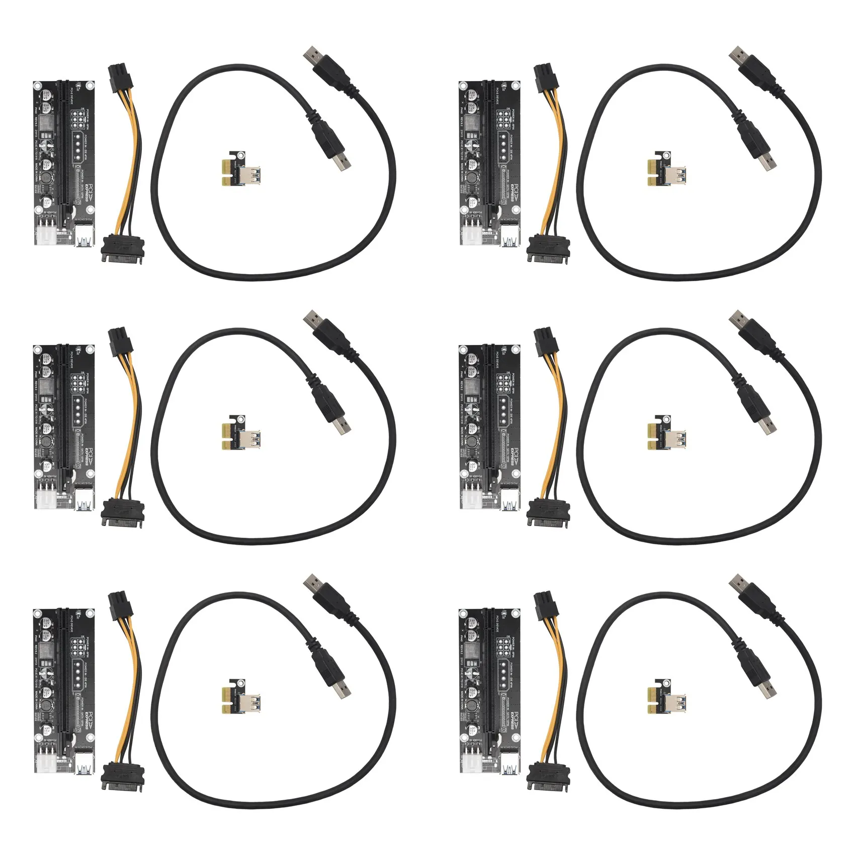 

Переходная карта PCIE, PCIE, Удлинительный кабель X1 на X16, адаптер, внешняя видеокарта, плата расширения, 6-контактный интерфейс