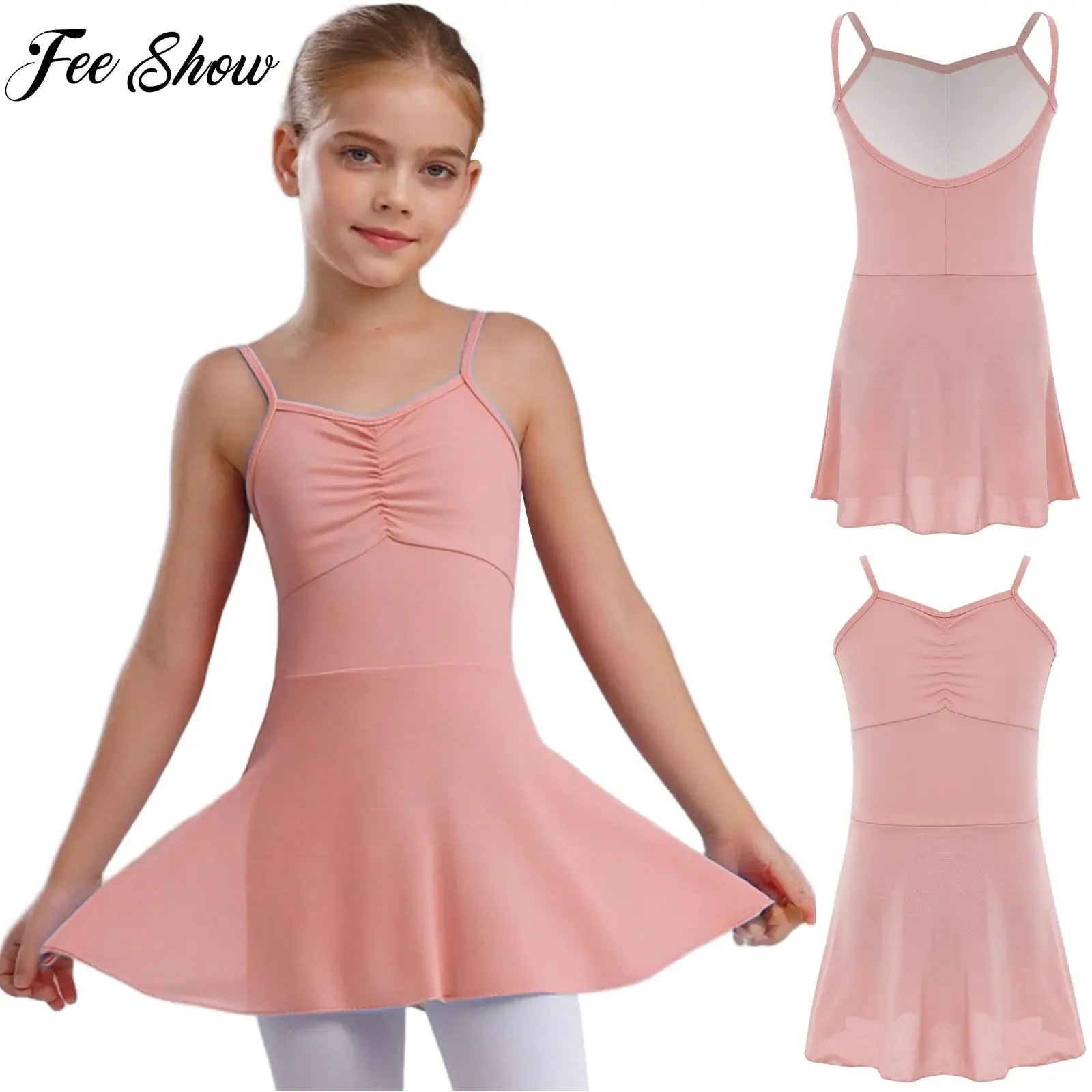 

Kids Girl Ballet Tutu Dress Princess Dress Camisole Gymnastics Leotard Backless Tulle Dress Warm-Up Practice Performance Wear