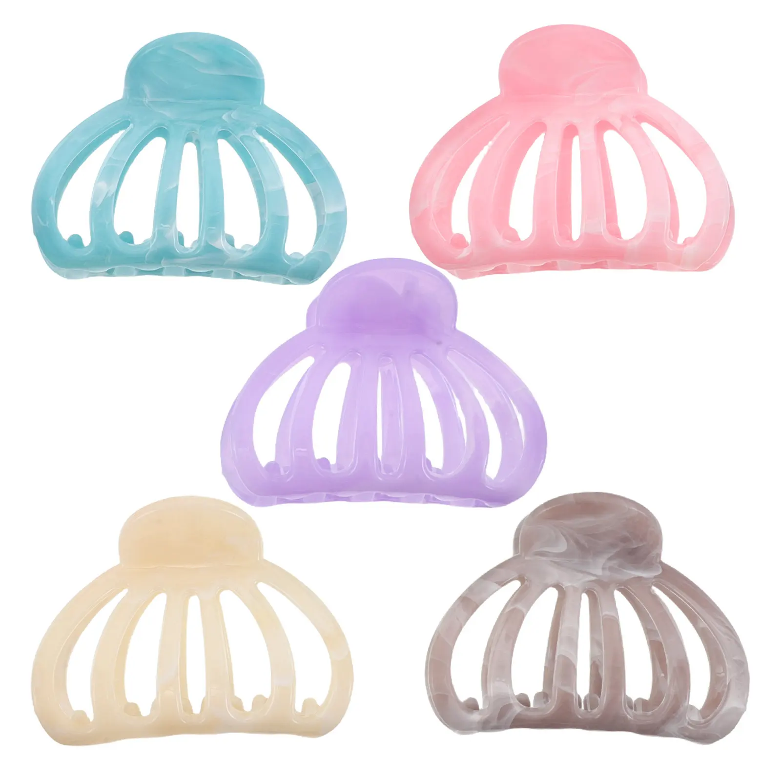 

Набор из 5 заколок-крабов для волос для женщин: мини-заколки в форме тыквы, модные аксессуары для укладки волос, держатели для хвоста