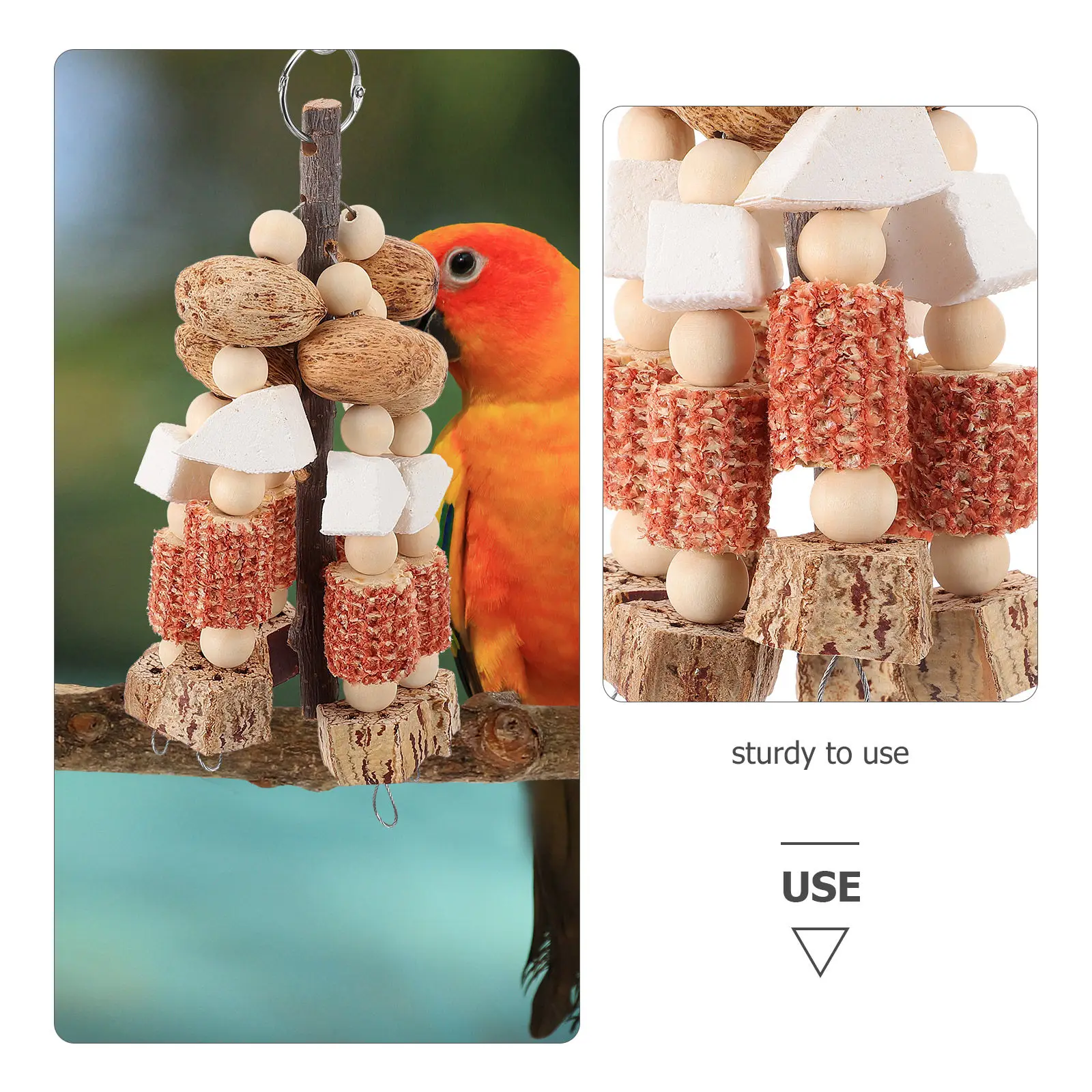 Parrot Hanging Climbing Bird Cage Chewing Accessory Decorative Grinding String for Rabbits Small Animal Exercise