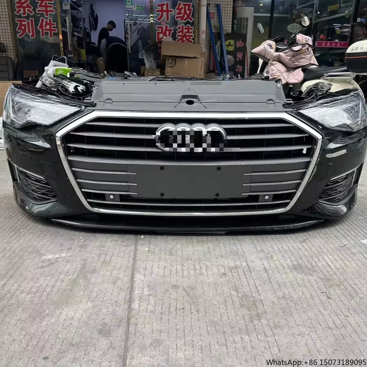 

Suitable for Cars 2019 A6C8 Front Bumper Grille Headlight Water tank Hood Wing, Front Mouth Front Nose Assembly