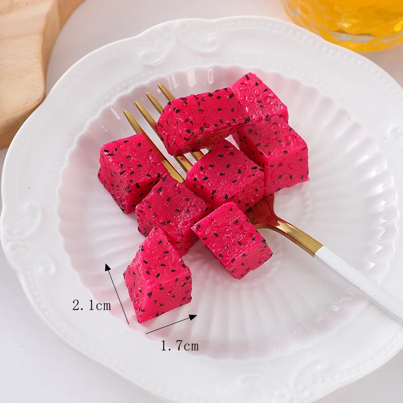 Simulation Frucht scheiben künstliche Apfel Zitrone Mango Wassermelone Eiswürfel Yangberry Himbeere Modell gefälschte Shooting Requisiten 10 teil/los – Detail 11
