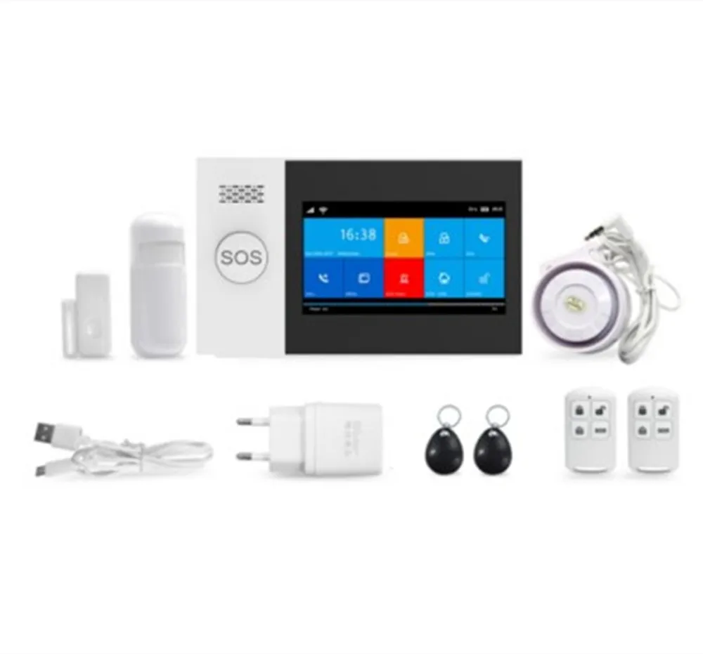 4.3 Inch Big Screen  Tuya Smart Life  WIFI+GSM/4G  Burglar Alarm System Touch Keypad Home Security Alarm Sensor Motion Detector