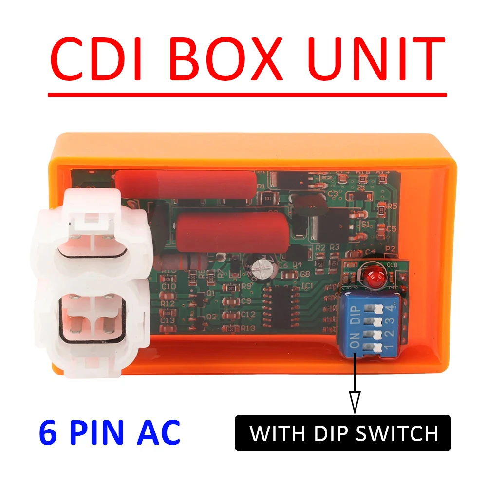 

CDI Box Unit Speed limit 4000 - 12000 RPM AC 6 PIN With DIP Switch For NX350 Kansas LASER 150 CG XLR XL 125 CG125 CRF 150 230 F