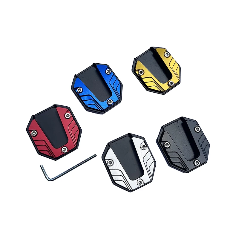 CNC Aluminum Alloy Motorcycle Scooter Bike Kickstand Extender Foot Side Support Enlarged Base Extension Foot Pad Stand