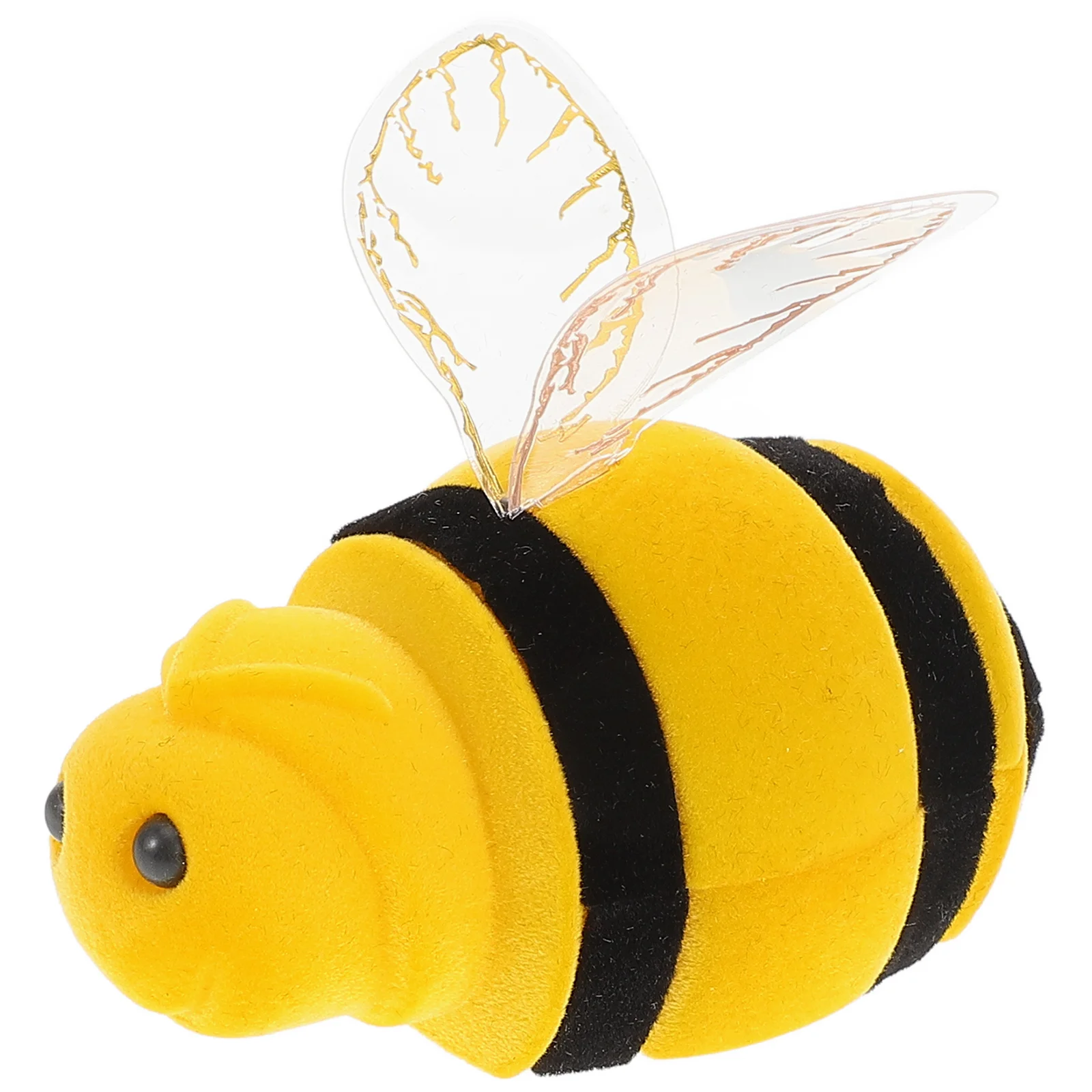 Cartoon Bee Statue Jewelry Box Toy Travel Case Decorative Ring Holder Plush Bedroom Nightstand