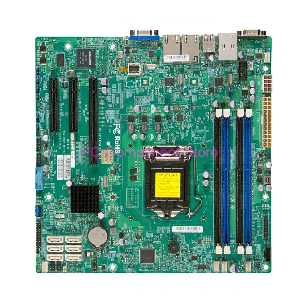 For Supermicro Server Motherboard E3-1200 v3/v4 4th Gen. Core i3 ECC Dual Gigabit Ethernet LAN Ports LGA1150 DDR3 X10SLH-F