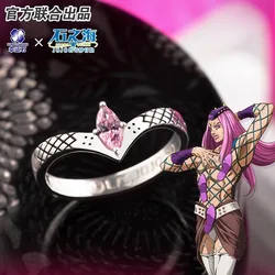 JoJos Bizarre Adventure Stone Ocean Narciso Anasui Anime Ring 925 Sterling Silver Manga Role Action Figure Gift